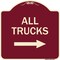Signmission Driveway All Trucks W/ Right Arrow Heavy-Gauge Aluminum Architectural Sign, 18" x 18", BU-1818-24129 A-DES-BU-1818-24129 - alternate 1